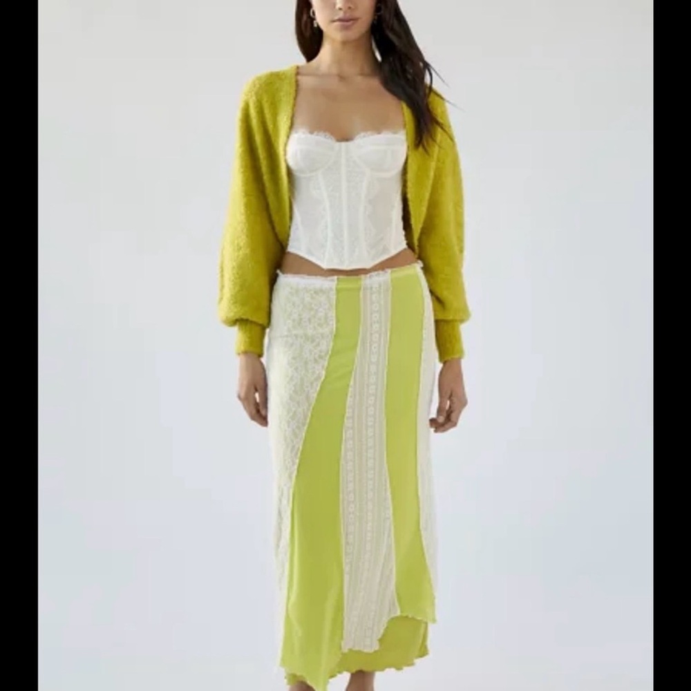 Urban Outfitters Beatrix Spliced Maxi Skirt‎ Lace Boho Fairycore Y2K Coquette